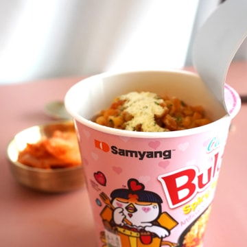 韩国SAMYANG三养 BULDAK 粉色火鸡面拌面 辣鸡肉拉面 奶油芝士味 杯装 80g