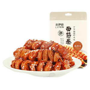 【中国直邮】 来伊份 烤面筋卷 烧烤味 素食豆干  休闲零食 即食小吃 118g