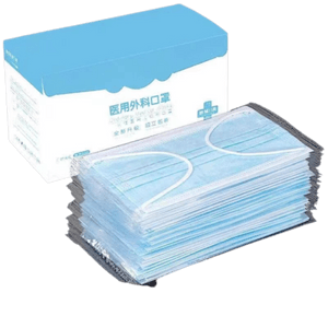[중국 직배송] 뷰티 파빌리온 일회용 의료용 수술 마스크, 3중 보호, 파란색, 100개입