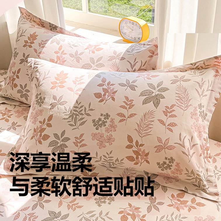 High Density Household Pure Cotton Printed Twill Wide Edge Pillowcase Locke Manor Red One Pair 5