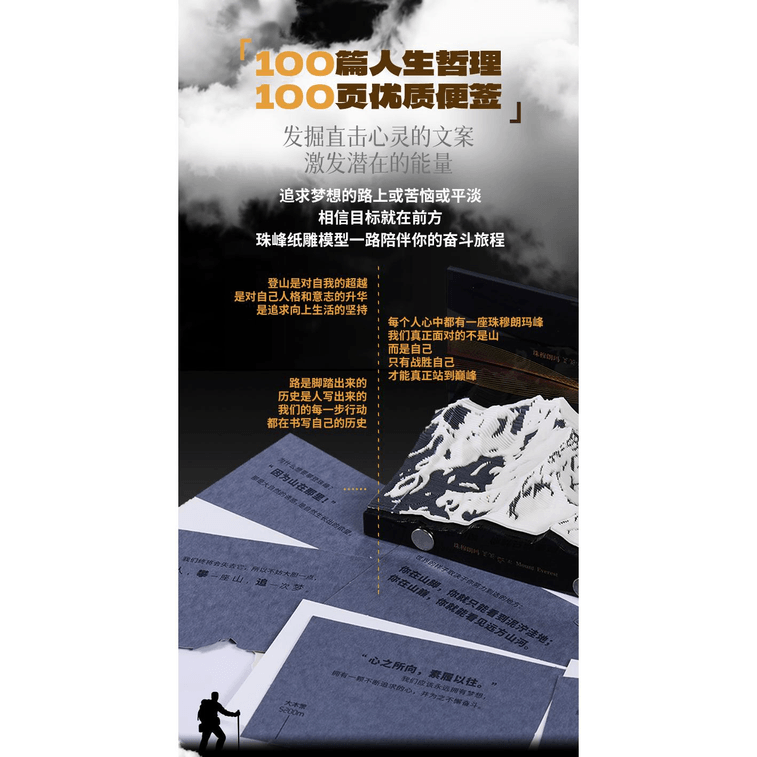 【中国直邮】纸志paperwill勇攀高峰珠穆朗玛峰纸雕生日圣诞新年送礼2025年日历1本 3
