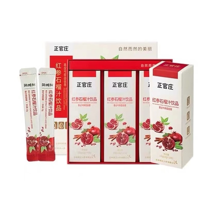 Red Ginseng & Pomegranate Juice Drink Red Ginseng & Ginseng Concentrate 10g*30bag/box