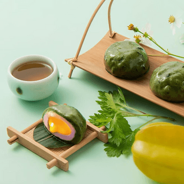 Qingtuan - Green Rice Ball , Taro Paste and Custard Flavor, 4 Pieces, 7.05 oz