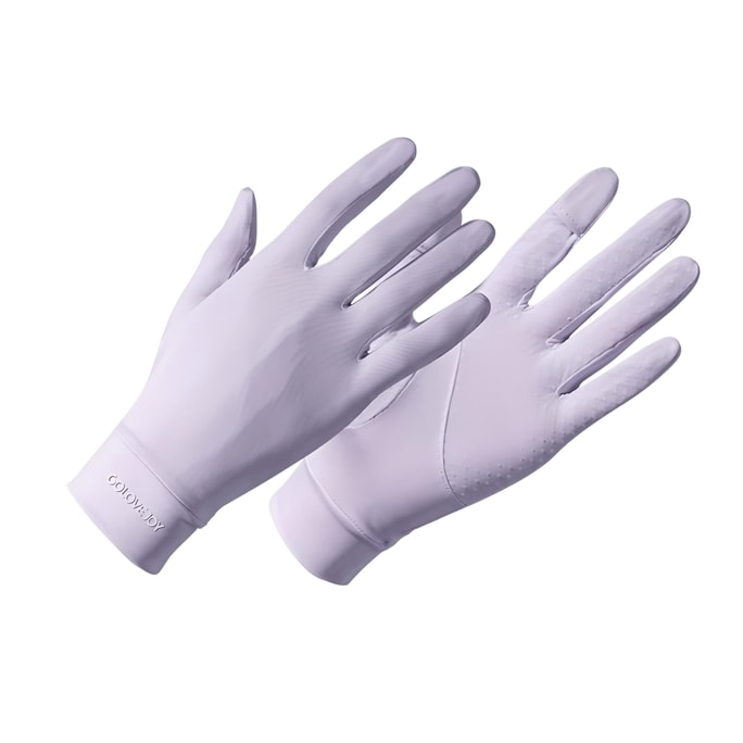 [중국 직배송] 골러브조이 통기성 아이스 실크 슬리브 장갑, ​​스모키 퍼플 색상, 1개입, 손가락 전체를 덮는 장갑, 자전거 타기, 운전, 야외 활동 및 자외선 차단에 적합