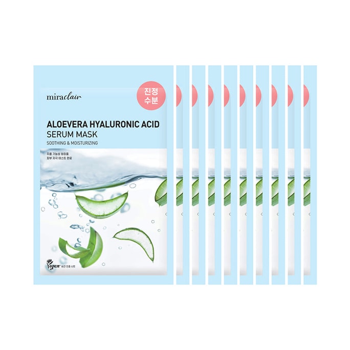 Miraclair Aloevera Hyaluronic Serum Mask 10 Pack