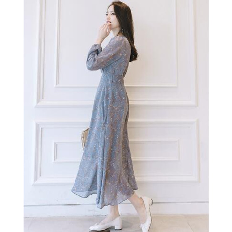 sachin and babi light blue dress Korean Dress Flower