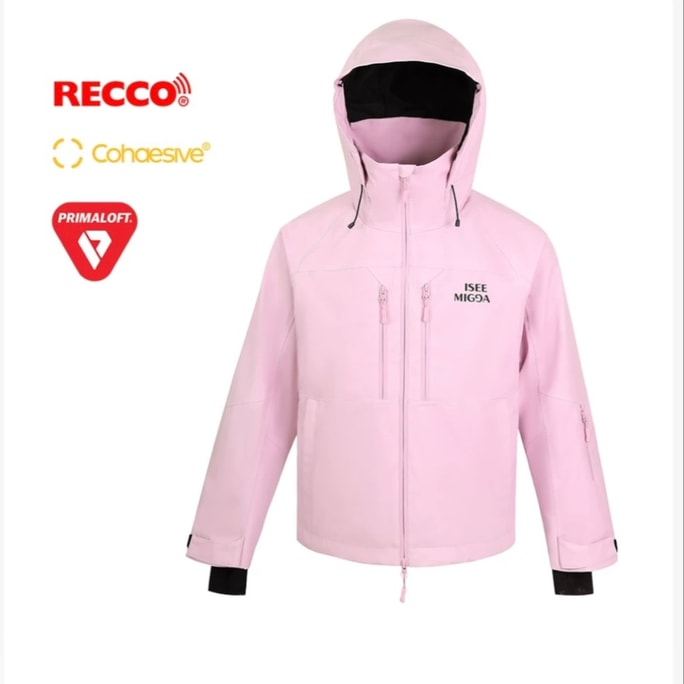 【中國直郵】 ISEEMIGGA 【寒武紀】25新款滑雪服男女同款3L全壓膠加棉雪服套裝 粉s上衣