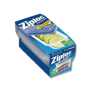 Asahi KASEI Ziploc Container Rectangular [300ml × 2 pieces]