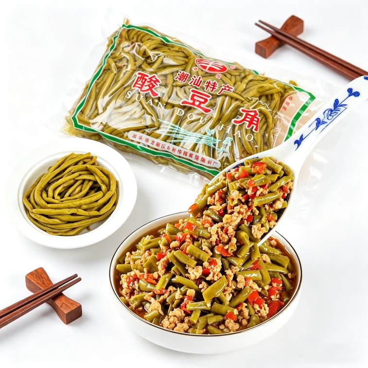 偉順 酸豆角 老壇缸豆 醃長豆 鹹菜 泡菜 醃酸菜 下飯菜 拌飯醬 250g 肉末酸豆角 【全潮汕最好吃最脆爽的酸豆角】 4