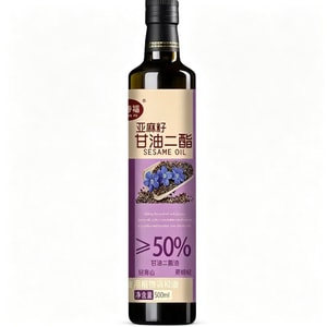 Flaxseed Diacylglycerol Oil 500ml Edible Vegetable Blended Oil First Cold-Pressed Grade For Drinking Stir-Frying Simmering Cold Dishes Cooking Salad Dressings Authentic Flaxseed Oil