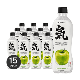 元氣森林 青蘋果口味蘇打氣泡水 瓶裝 480ml *15【15份超值裝】【0白砂糖0脂0卡】