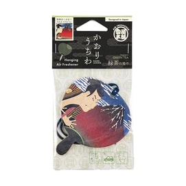 Japanese KAORI-UCHIWA Kabuki x Red Fuji Green Tea Scented Fan, Hanging Aromatherapy, Scented Card Hanger, Single Piece