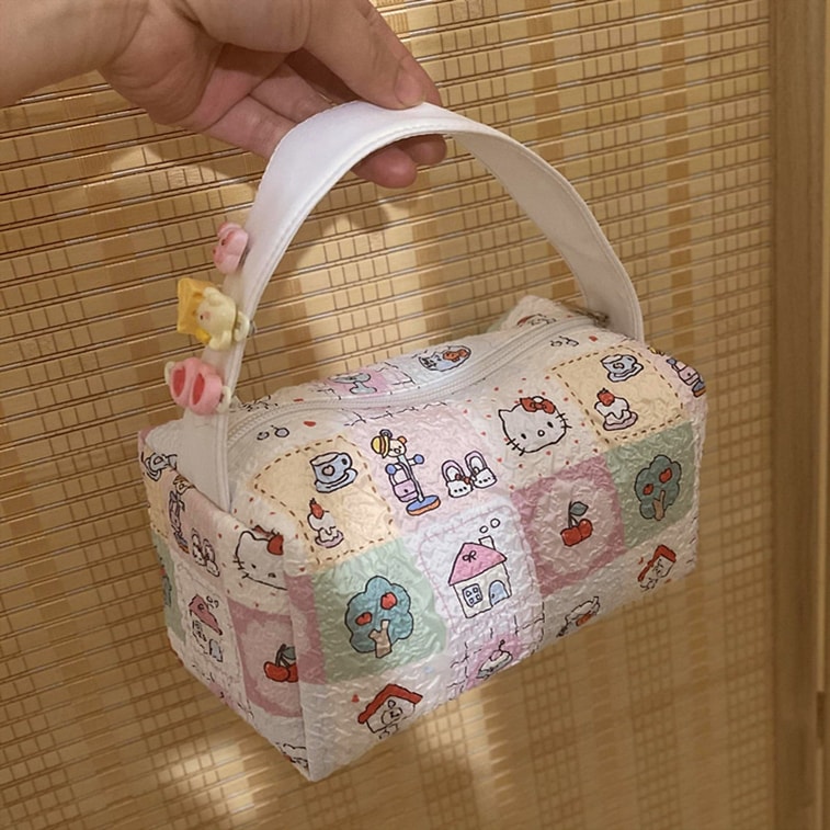 【中国直邮】 亲太太 卡通猫咪收纳包化妆洗漱包外出旅行手提包 1件装 (无配饰) 3