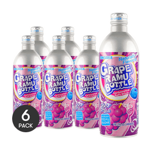 Grape Ramune Bottle Carbonated Soft Drink, 16.2 oz *6【6 Packs】