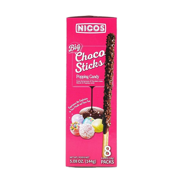 韩国NICOS 跳跳糖巧克力棒 144g 【上头跳跳糖】【不甜腻 厚脆饼干棒】  5