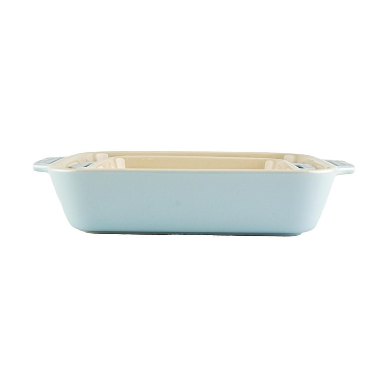 法国STAUB珐宝 陶瓷烘焙烤盘 马卡龙色 2件套/蓝色 6