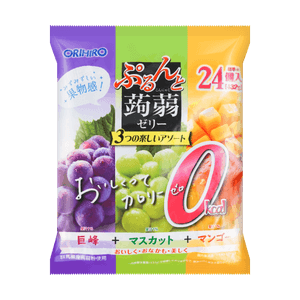 Fruit   Konjac Jelly,Kyoho Grape, Muscat Grape & Mango Flavor,0 Fat Low Calories, 24 Pieces, 15.23 oz