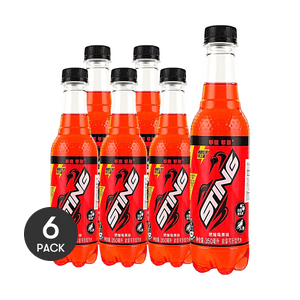 STING Berry Blast Energy Flavored Carbonated Drink, with Ginseng & B-Vitamins, 11.83 fl oz *6【6 Packs】