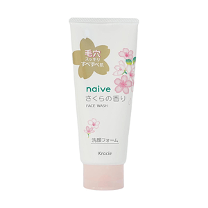 日本KRACIE葵缇亚NAIVE樱花洗面奶120g【樱花香型】【深层清洁毛孔】