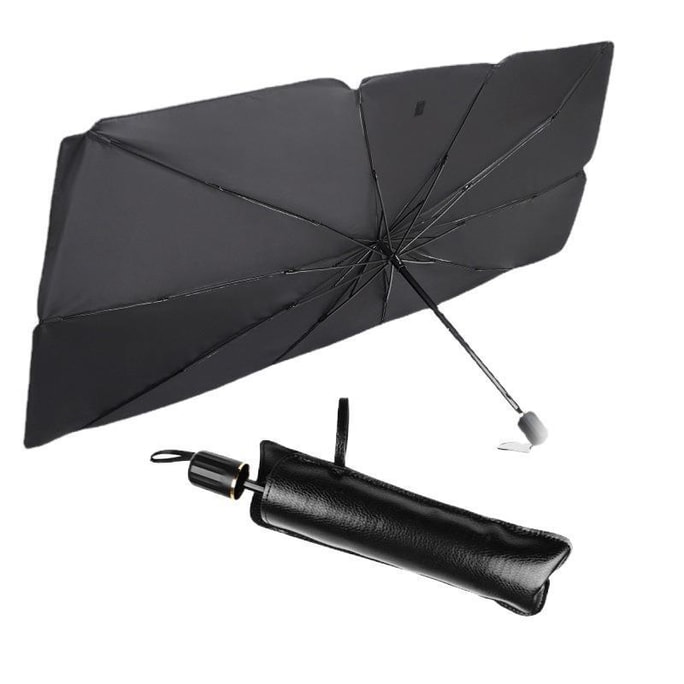【薅羊毛回馈】Aobana 高档钛银汽车前挡遮阳伞 伞式遮阳 方便收纳 送皮质伞套 XL号