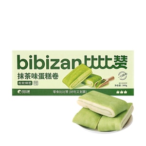 比比贊 抹茶口味蛋糕卷 毛巾捲 300g【新鮮短保】【早餐下午茶點心】