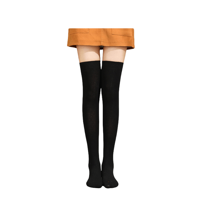 Japanese Medium Long Socks Mid Thick Styles All Seasons Black Knee Socks