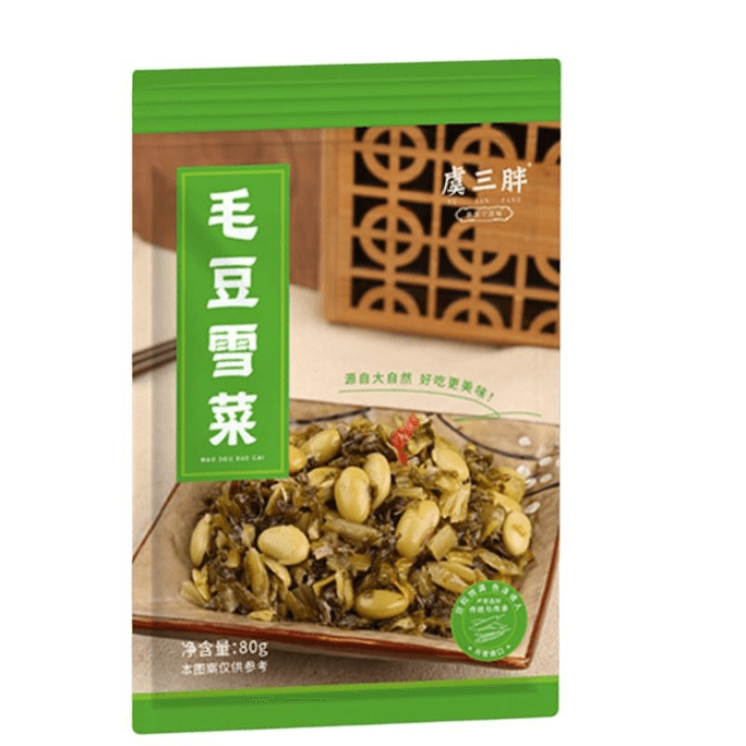 【中国直邮】 虞三胖 毛豆雪菜下饭菜80g*6袋