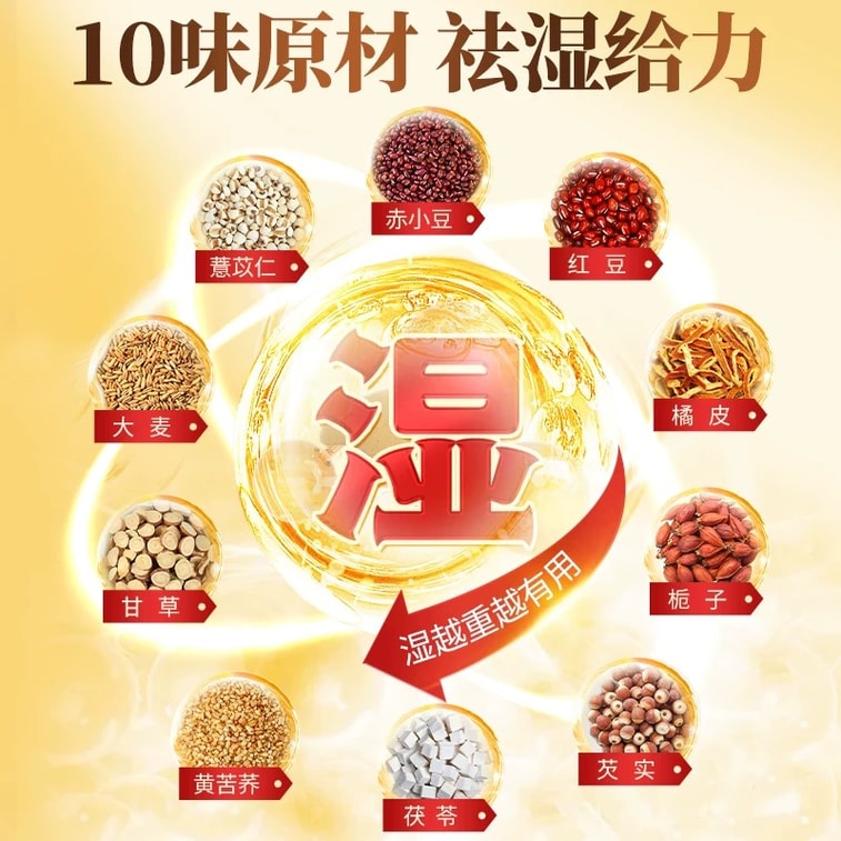 베이징 통런탕 팥, 율무, 복령, 고르곤 열매 차 - 비장을 튼튼하게 하고, 습기를 제거하며, 영양을 공급하는 티백 - 지성 피부와 재발성 여드름 개선 [습기 문제 해결] 5g x 30개입 4