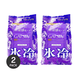 日本MANDOM曼丹 GATSBY傑士派 冰感止汗身體濕紙巾 冰果香 大容量 30枚 *2【2份超值裝】