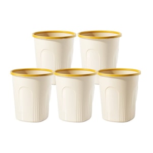 Ins Style Household Trash Can Without Cover Waste Paper Basket Cream Yellow Large Size 27cm*30cm 5 pack