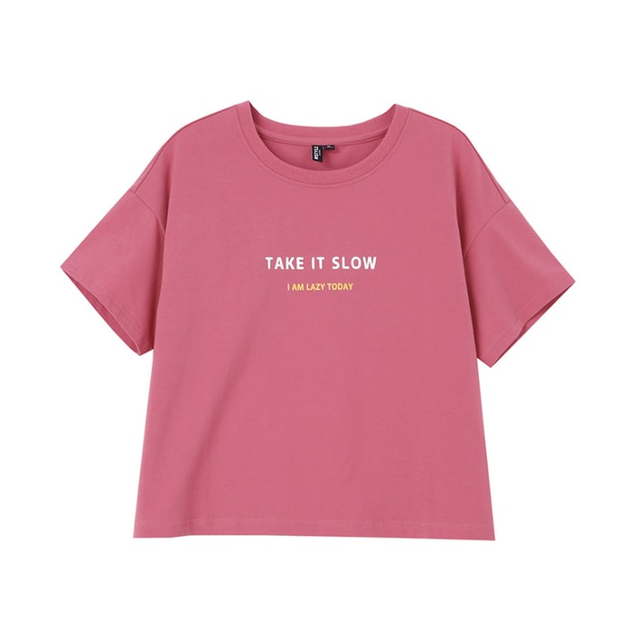 HSPM New High Waist Short Open Navel T-Shirt Pink Purple M