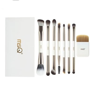 Hibiscus Makeup Brush Set for Beginners - Soft Bristles, Eye Shadow Brushes Included, Stylish  8-piece New Design, No Shedding