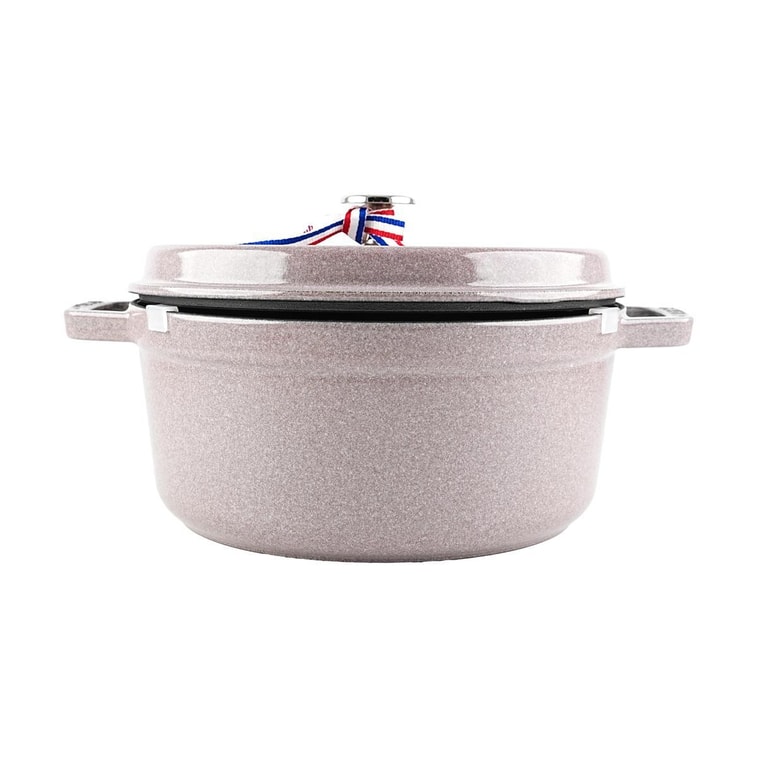 ラウンドダッチオーブン、コーティング鋳鉄製、両耳付き、4クォート、ライラック 5