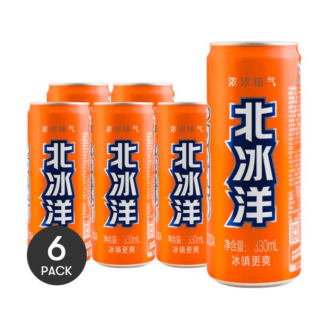 【超值装】北冰洋 桔汁汽水 罐装 330ml*6 【老北京风味】