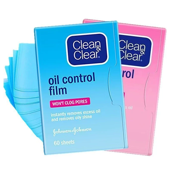 Keling Keli Oil-Absorbing Sheets: Summer Facial Oil-Control Blue Mask for Women, Refreshing Face Wipes for Men and Teens  Summer Must-Have: 1 Pack of 60 Sheets (1 Pink + 1 Blue)