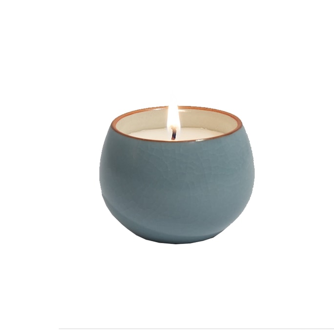 ブラッククロー「優雅な宋五磁器」ティーアロマキャンドル、家庭用、中国風、寝室、ギフト用、スカイブルー公式磁器、[ジャスミンティーの香り] 75g、拡散範囲：25㎡～32㎡