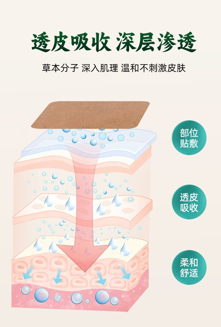 【中国直邮】 美国 仲宝堂 静脉冷敷贴 缓解脚部曲张血管堵塞凸起蚯蚓腿静脉护理保健贴 8贴/盒