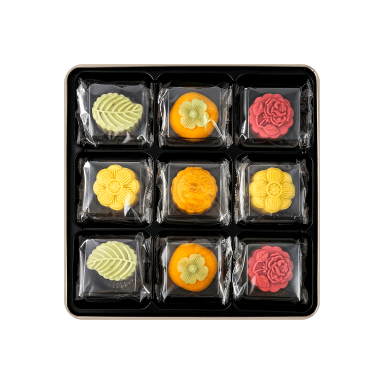 Assorted Snowy Mooncake Gift Box - 9 Pieces, 18.3oz【Flavors Including Black Tea, Cranberry, Mango Pomelo, Lava Custard】 6