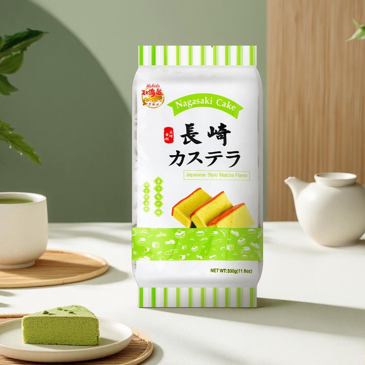 HOKKAIDO Japanese Nagasaki Matcha Castella - Sponge Cake, 11.64oz