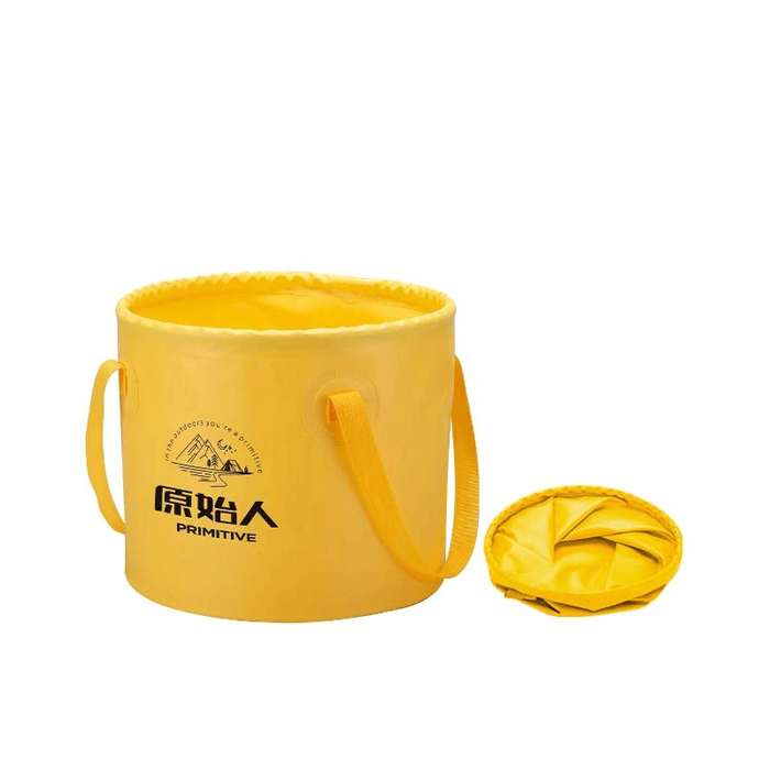 Outdoor Folding Bucket, Portable Water Basin, Travel Lemon Yellow 10l, 25*21Cm*1 Piece
