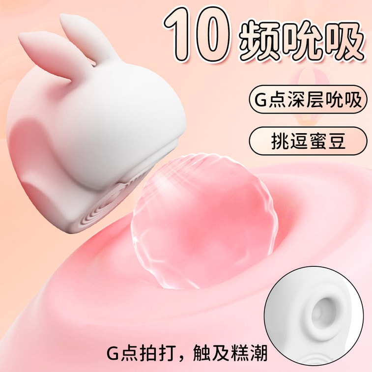 Pink 1 piece of adult sex toy, a vibrating masturbation device for women, designed for female orgasm, with a bunny-shaped suction cup. 4