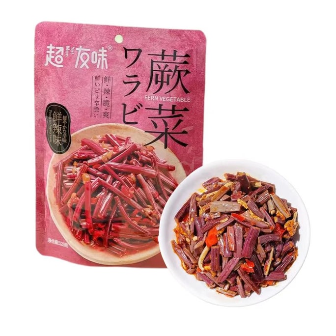 超友味 蕨菜 鲜辣味 脆嫩爽口 地道湘味 香辣油腻好滋味125g