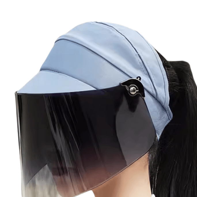 Michao Sunscreen Hat For Men And Women Summer Face Covering Adjustable Sun Protection - Mist Blue