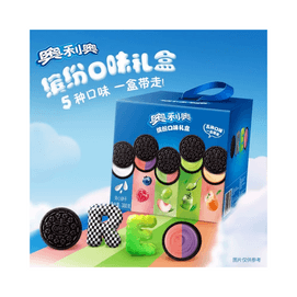 [중국 직배송] 오레오 컬러풀 5가지 맛 크리스마스 선물 세트, 한정판 샌드위치 쿠키, 388g*1박스