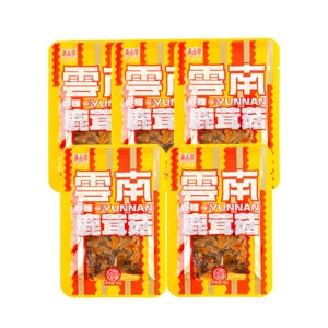  滇品客 辣鹿茸菇 雲南特產 脆脆菇 開袋即食菌菇 素食 解饞 追劇小零食 下飯菜 15g- 5袋裝