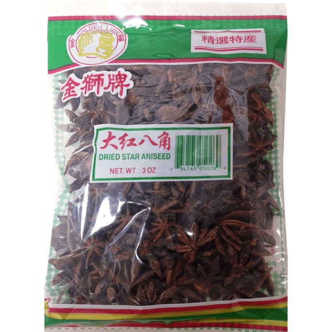 Golden Lion Dried Whole Chinese Star Anise Pods 3 Oz
