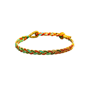 【中国直邮】  五台山 端午节五彩绳手链 素绳款/成人款 可调节尾扣 端午佑安康 手工编织五彩线手绳 1件