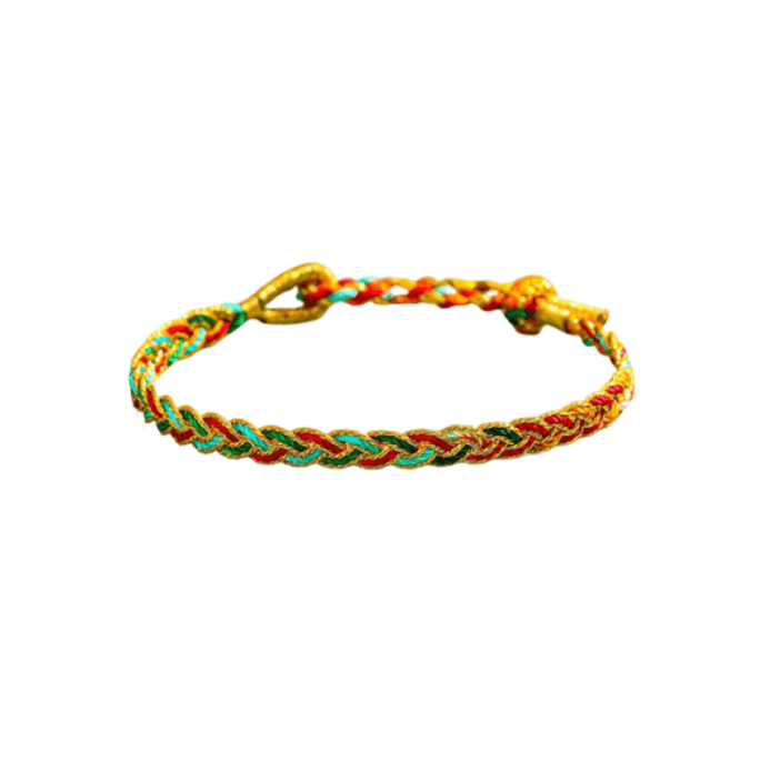 [중국 직배송] 우타이산 단오절 오색실 팔찌, 민무늬 실/성인용, 길이 조절 버클, 단오절에 평화와 건강을 기원합니다. 수공예 오색실 팔찌, 1개