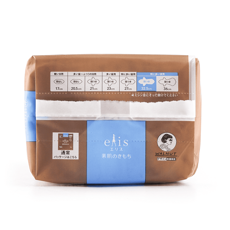 日本ELIS怡丽 素肌超薄护翼全棉卫生巾 夜用型 325mm 13枚入 7