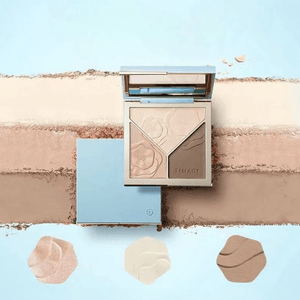 TIMAGE彩棠 浮光掠影修容粉盘 三色高光哑光珠光鼻影侧影 提亮泪沟法令纹卧蚕 01 日影柔 17g【爆红整容级精雕盘】